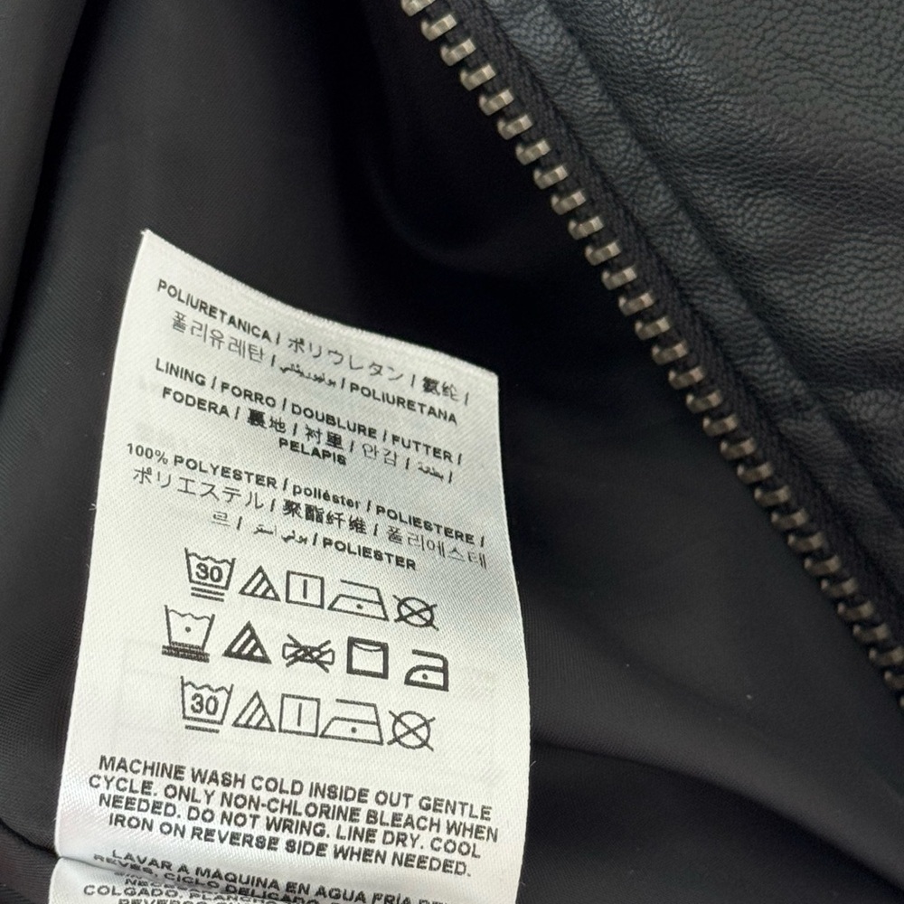 G by Guess Black & Gray Faux Leather Jacket - Picture 9 of 14